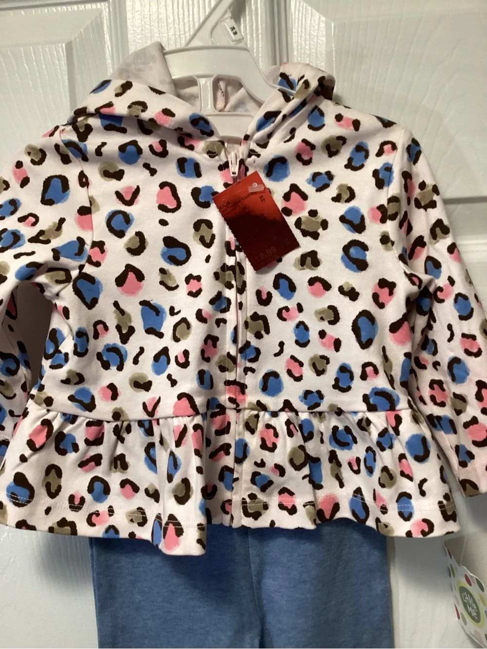 Little Girls Two-Piece Hooded Leopard Cotton Set, by Little Me, Sz 9 months, NWT